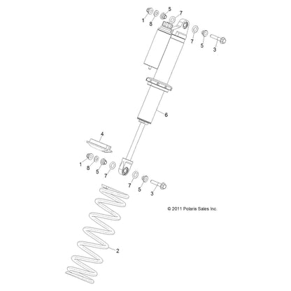 Polaris RZR Shock, Front, Genuine OEM Part 7043795, Qty 1
