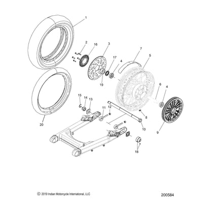 Indian Motorcycle Nut, Genuine OEM Part 7547739, Qty 1