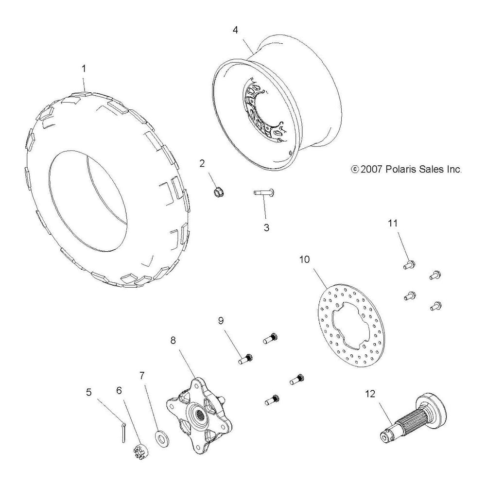 
                      
                        Polaris Front NHS Tire, 22x7-12, Part 5413078
                      
                    