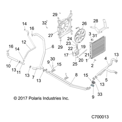 Polaris Ranger Shroud Fan Assembly, Genuine OEM Part 2413196, Qty 1