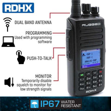 Rugged Radios WATERPROOF - Rugged RDH-X - Bus Band 2-Way Radio - Digital and Analog / Safety Yellow
