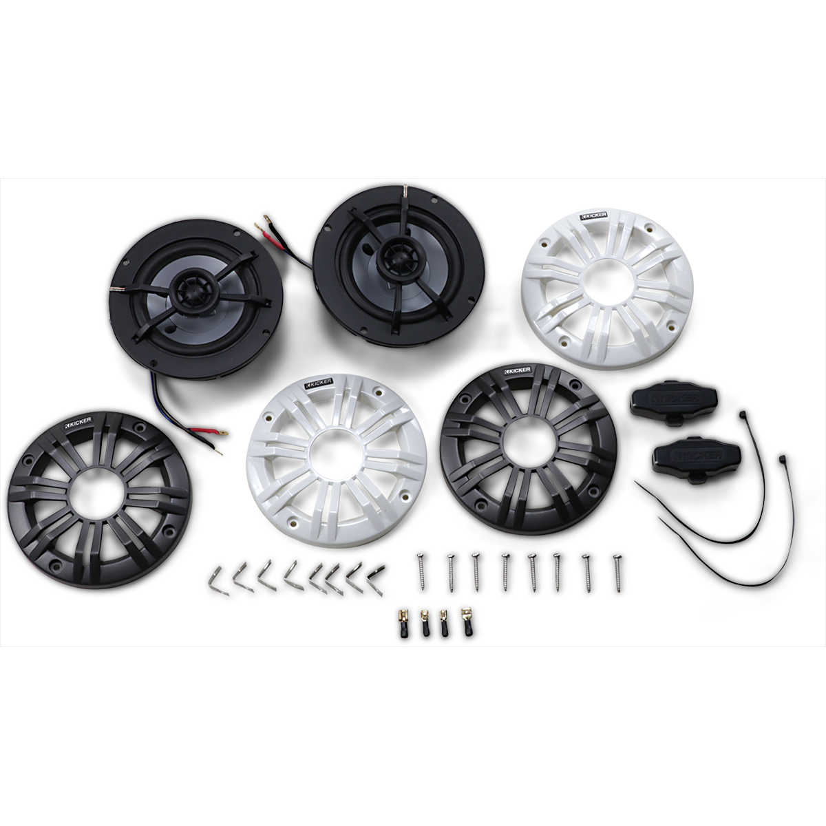 KICKER All-Weather 4" 2-way 2 Ohm Speakers 45KM42