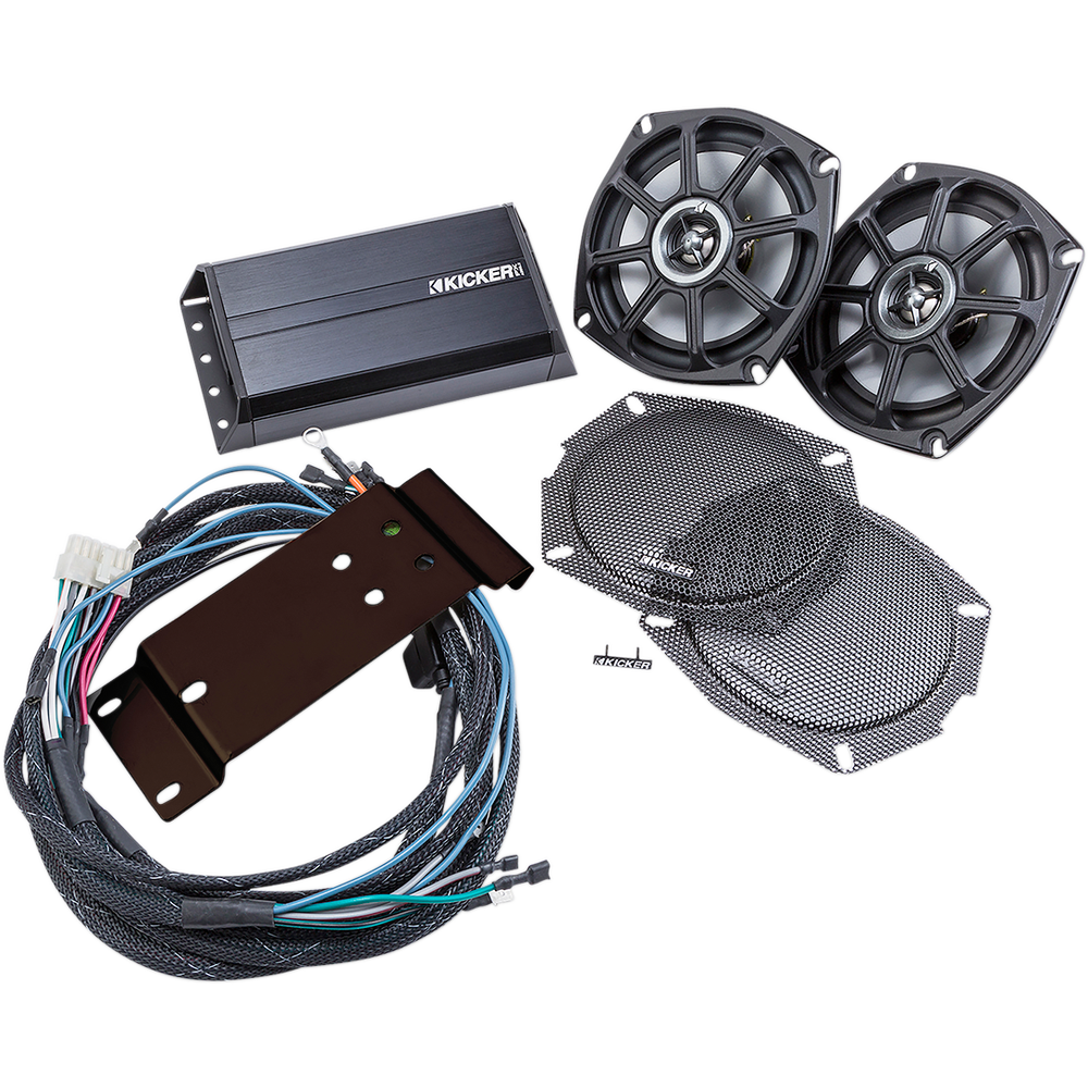 KICKER Speaker Kit - 5-1/4" - 2-Channel Amp - '98-'13 FLTR 46HDR982
