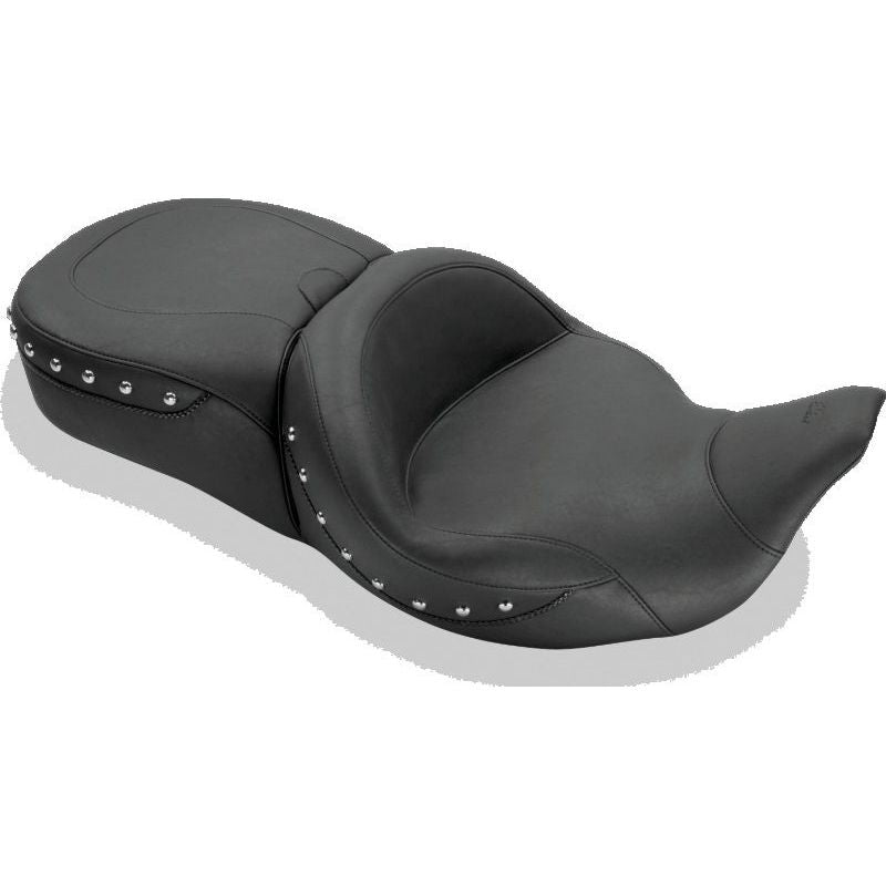 Mustang 08-21 Harley Electra Glide,Rd Glide,Rd King,Str Glide Super Touring 1PC Seat w/Studs - Black