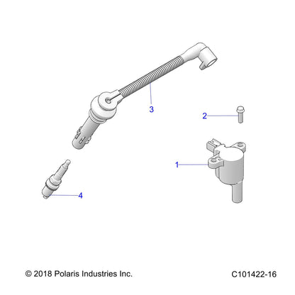 Polaris ATV WIRE-SPARKPLUG,PTO, Genuine OEM Part 4019410, Qty 1