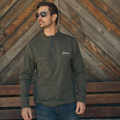 Indian Motorcycle Men's Athlete Script Logo Top, Green - L - 286477706