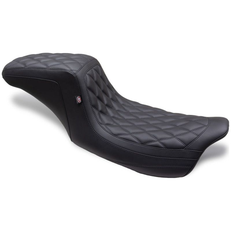 Mustang 08-24 HD FL Touring Double Diamond Squareback 1PC Seat - Black