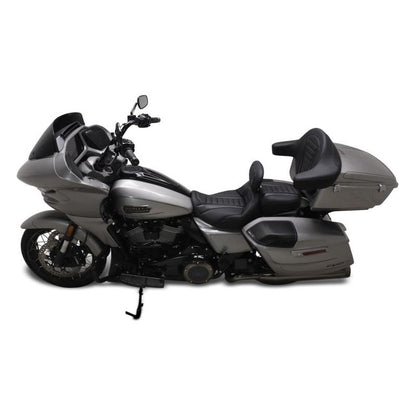 Mustang 23-24 HD CVO Rd Glide(ST), 2024 Rd Glide and Str Glide Touring Solo Seat - Black/Gray Stitch