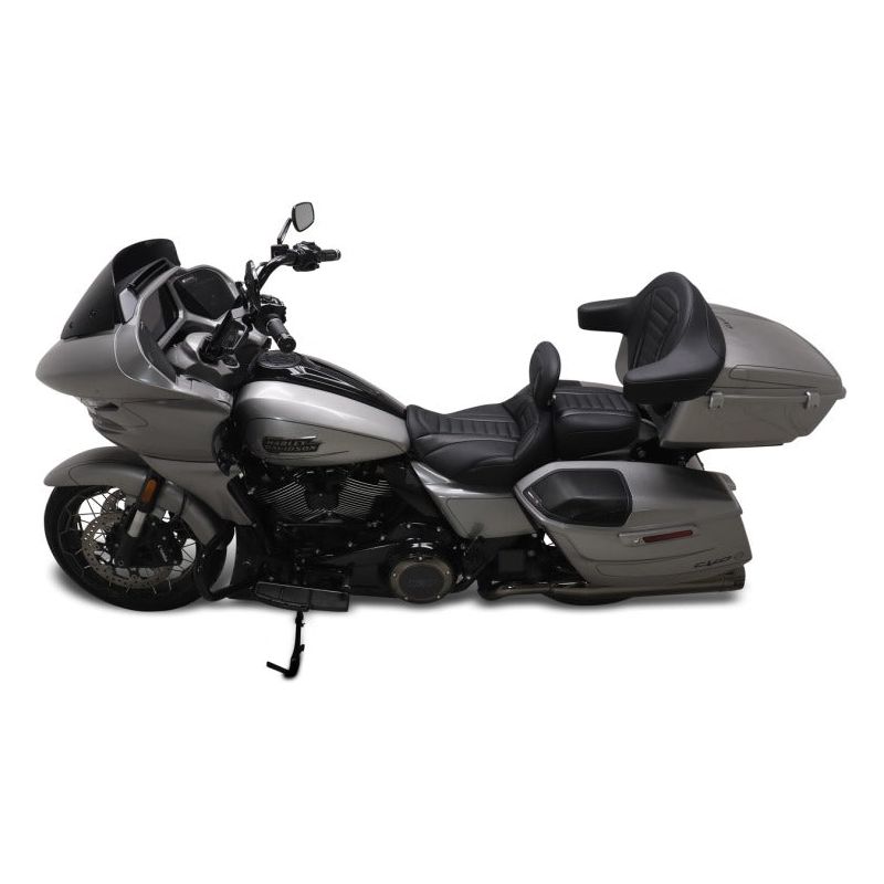 Mustang 23-24 HD CVO Rd Glide(ST), 2024 Rd Glide and Str Glide Deluxe Pass Seat - Black/Gray Stitch