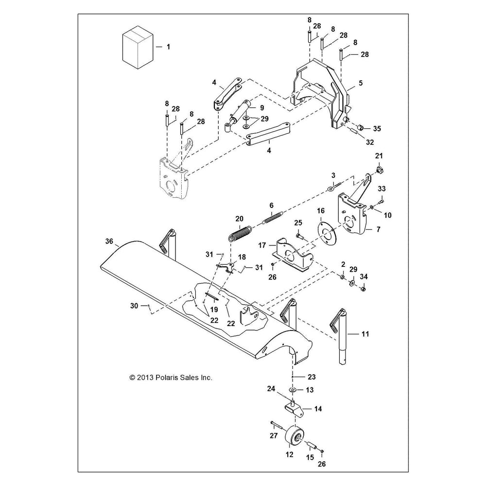Polaris Off Road Pivot Broom Pin, Genuine OEM Part 3120449, Qty 1