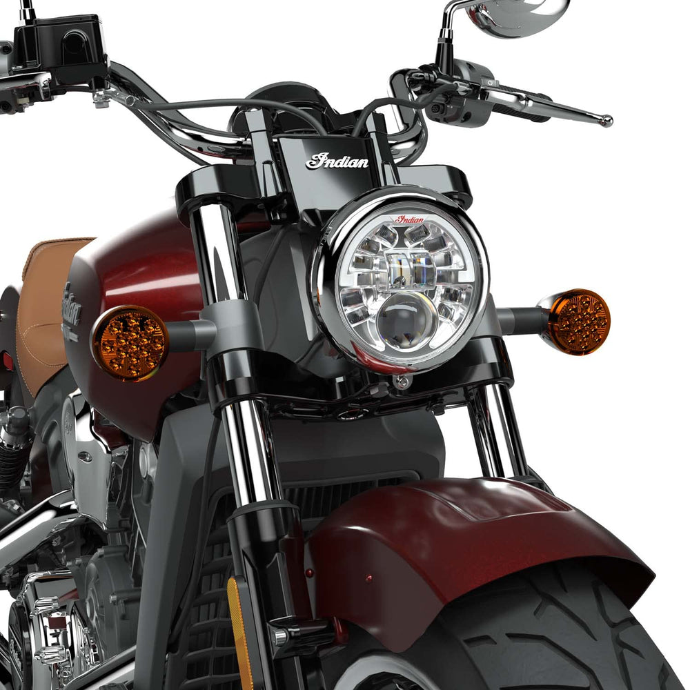 
                      
                        Indian Motorcycle Pathfinder Adaptive 5.75 LED Headlight Assembly, Chrome, for Scout, Scout Bobber, Scout Rogue, Scout Sixty Models and More, 15 Individual Beams, for Night Riding - 2884996-156
                      
                    