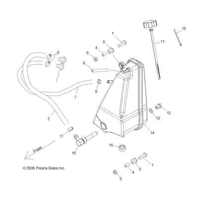 Polaris Ranger Oil Tank Weldment, Genuine OEM Part 1261654, Qty 1