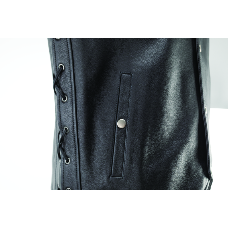 Kuryakyn Leather By River Road Old Skool Leather Vest Black - Large