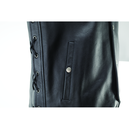 Kuryakyn Leather By River Road Old Skool Leather Vest Black - Large