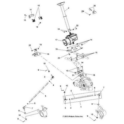 Polaris ATV Steer Post Kit, Lower, Bolted, Genuine OEM Part 2205365, Qty 1