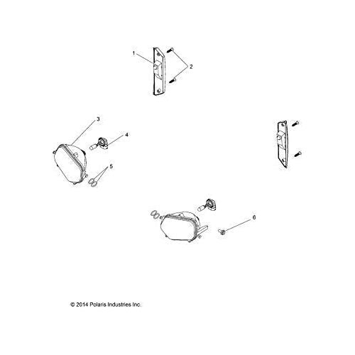 Polaris Ranger Bumper Headlight Assembly, Left, Genuine OEM Part 2412667, Qty 1