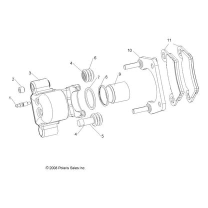 Polaris Ranger Brake Caliper, Rear, Right, 1.5 in, Genuine OEM Part 1912137, Qty 1