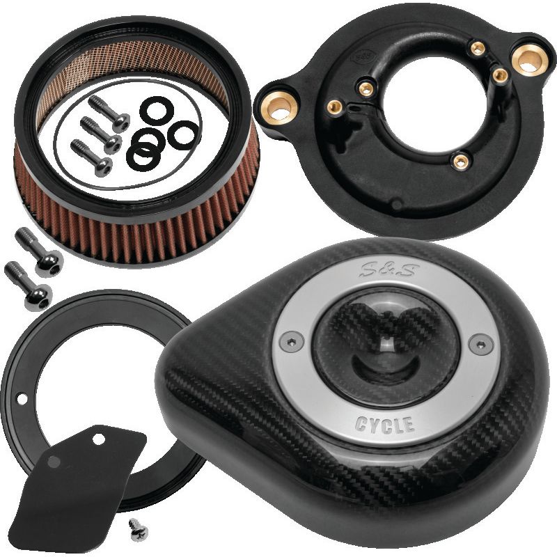 S&S Cycle 2017+ M8 Models Stealth Air Cleaner Kit w/ Carbon Fiber Cover