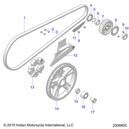 Indian Motorcycle RLR Bearing, Cush Drive, Genuine OEM Part 3514795, Qty 1