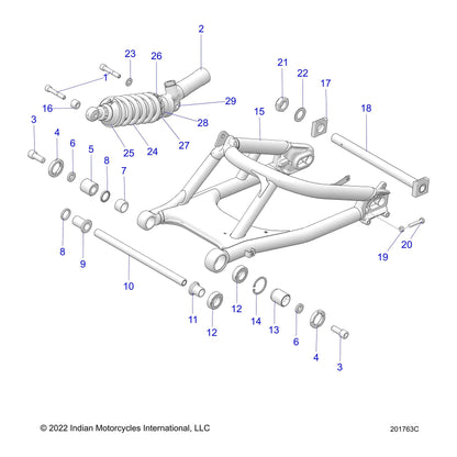 Indian Motorcycle Swing arm Bearings Kit, Genuine OEM Part 2208038, Qty 1