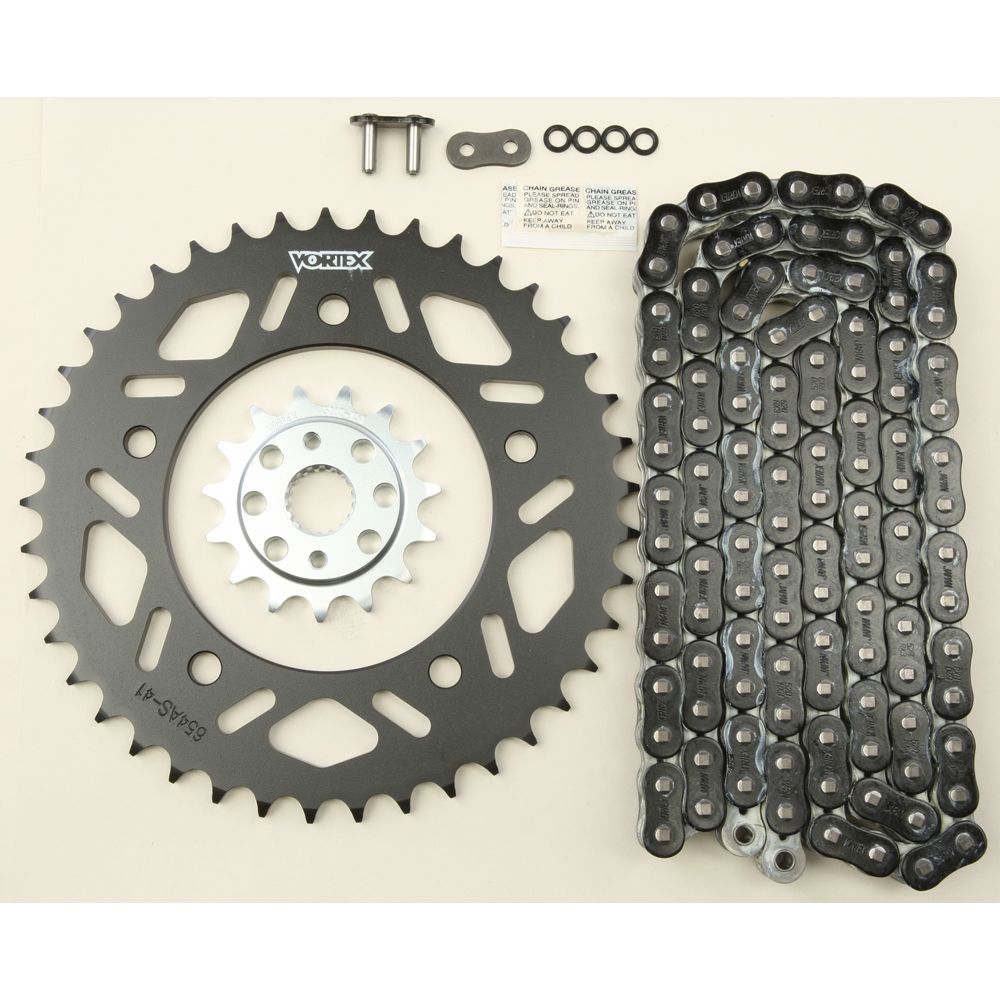 Sprocket/Chain Kit Stl/Stl 15/41t Sil Rx3 520 114l Blk