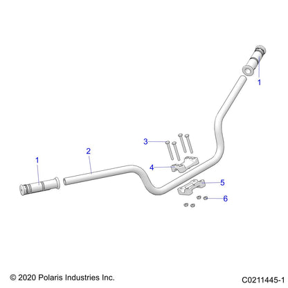 Polaris ATV TUBE-HANDLEBAR,ATV SINGLES,BLK, Genuine OEM Part 5342966-067, Qty 1