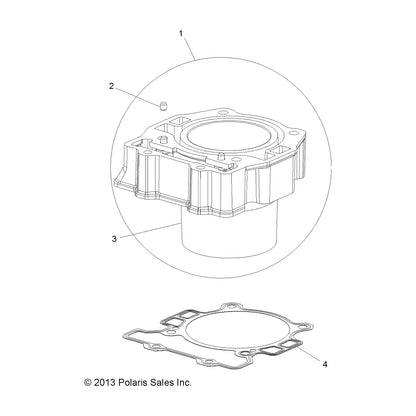 Polaris GEM Cylinder Assembly, 78 mm, Genuine OEM Part 3022432, Qty 1