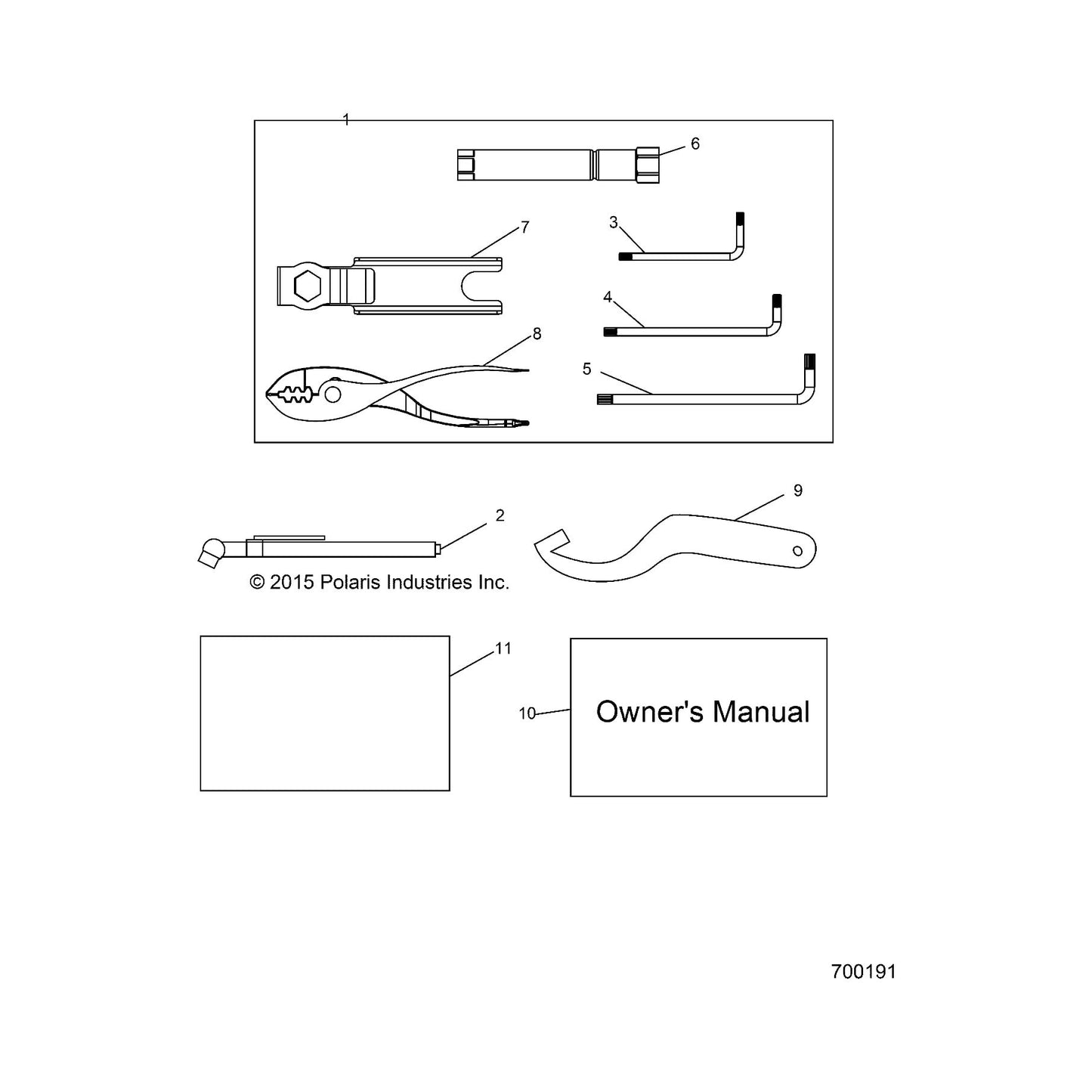 Polaris Ranger MAN-OWN, 20 RANGER 500/570, Genuine OEM Part 9929908, Qty 1