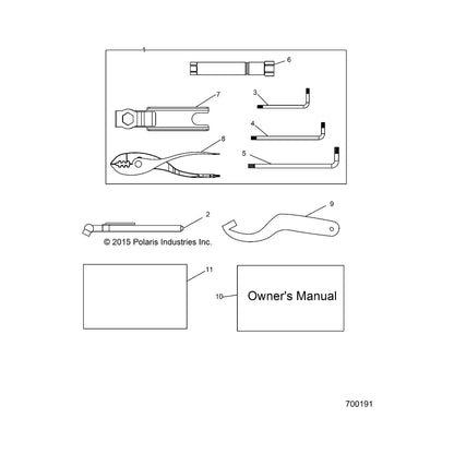 Polaris Ranger MAN-OWN, 20 RANGER 500/570, Genuine OEM Part 9929908, Qty 1
