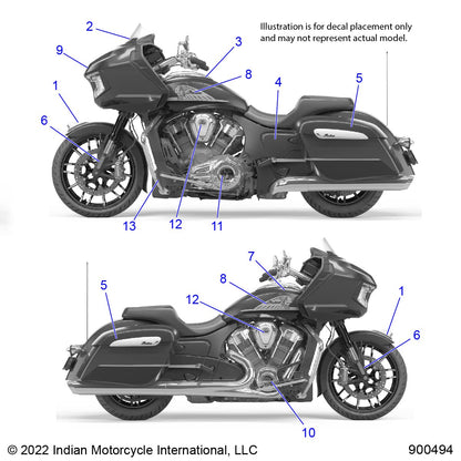 Polaris Indian Motorcycle Badge-Headdress,RH,CHR, Genuine OEM Part 7191122-01, Qty 1