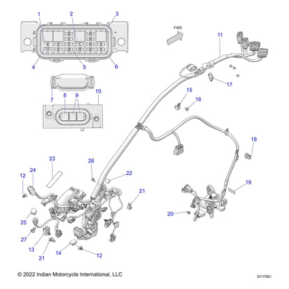Indian Motorcycle Fusebox Cover, Jcase, Genuine OEM Part 4013565, Qty 1