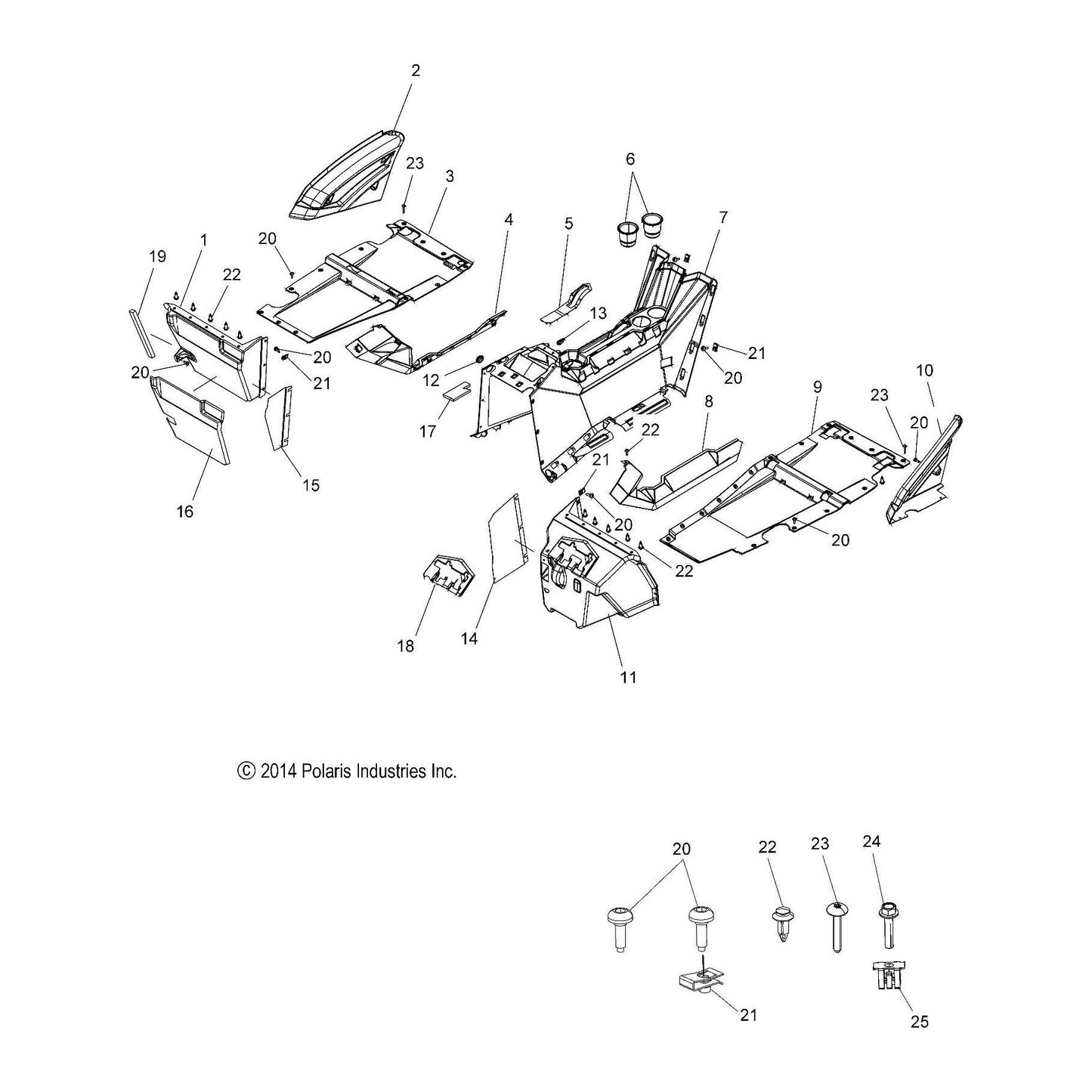 Polaris Slingshot Passenger Floor, Genuine OEM Part 5450042, Qty 1
