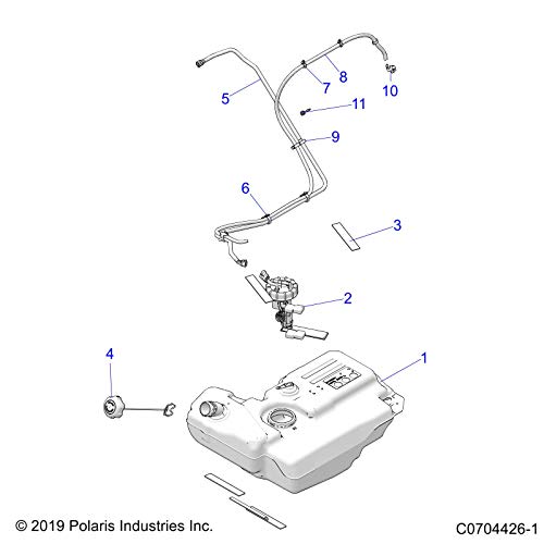 Polaris Ranger Fuel Line, 1/4 in, 185 CM, Genuine OEM Part 8450040-185, Qty 1