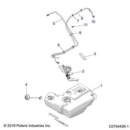 Polaris Ranger Fuel Line, 1/4 in, 185 CM, Genuine OEM Part 8450040-185, Qty 1