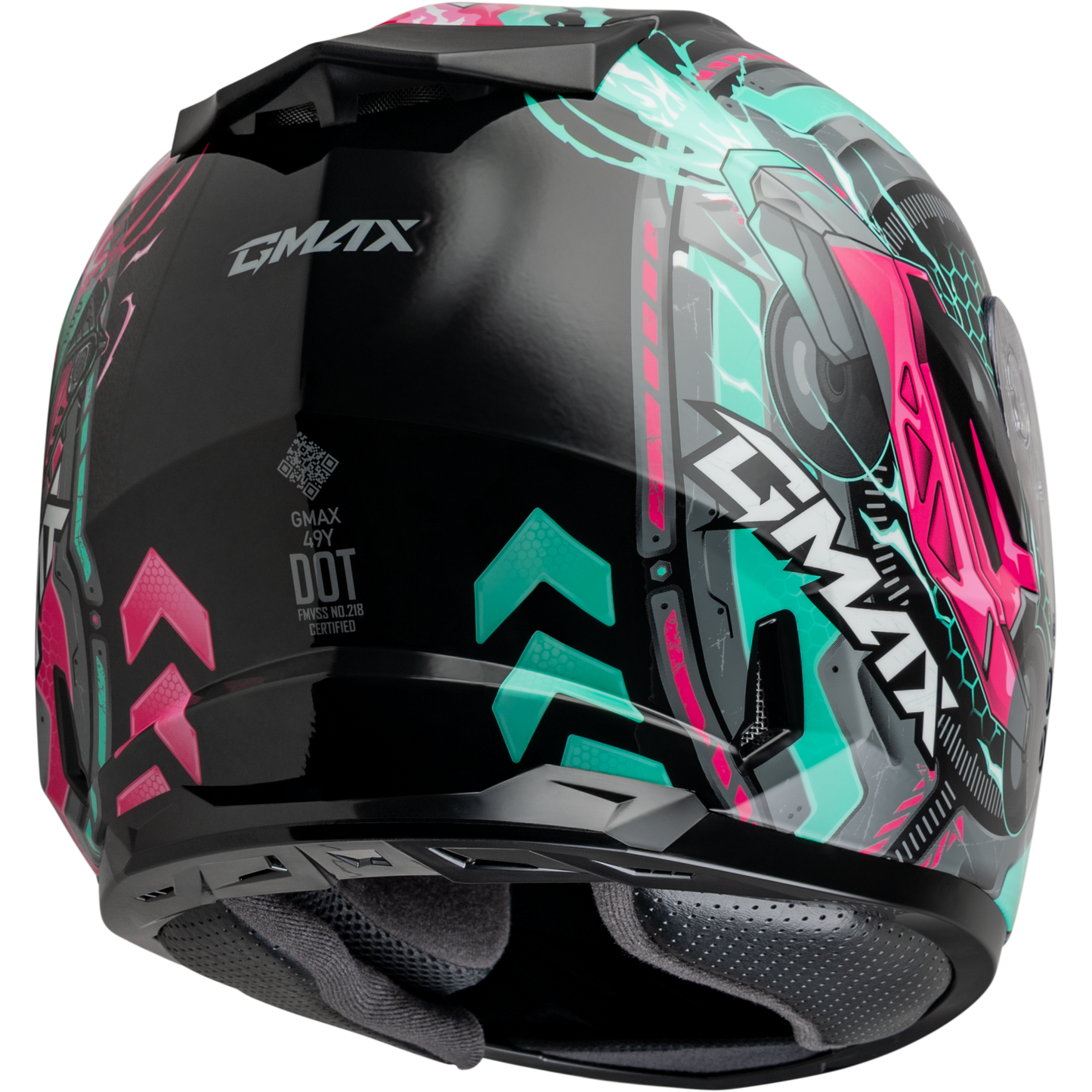 Gm 49y Charge Helmet Black/Pink/Aqua Yl