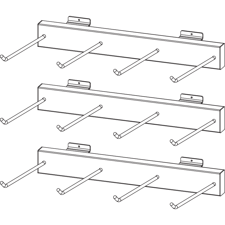 ICON Slatwall Display Fixture - 3 Hook 9903-0436