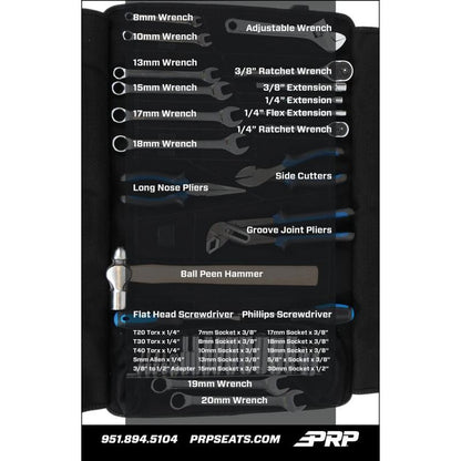 PRP 35pc Can-Am Roll Up Tool bag Tool kit - Black