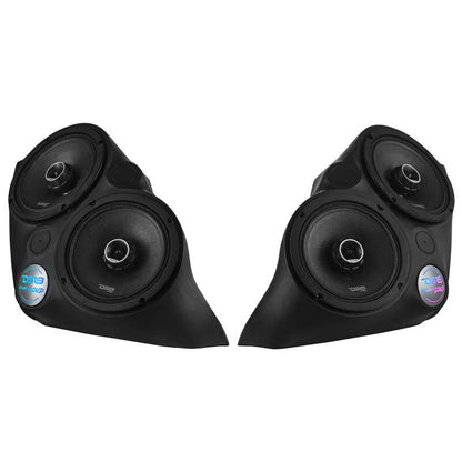 DS18 2015+ Polaris Slingshot Front Fender Dual 8in Speaker Enclosure w/ LEDs (Speakers Not Included)