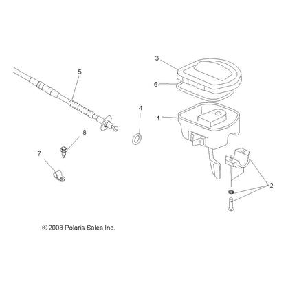 Polaris ATV Throttle Control Cover, Genuine OEM Part 5434113, Qty 1