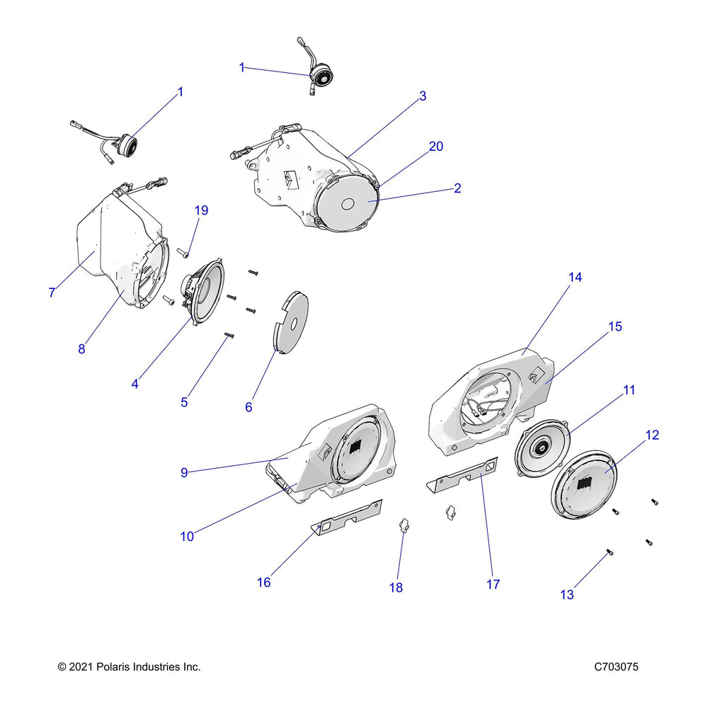 
                      
                        Polaris RZR ASM-ENCL,SPKR,COAXIAL,RR,RH [INCL. 2-4, Harness,Screws], Genuine OEM Part 2414849, Qty 1
                      
                    