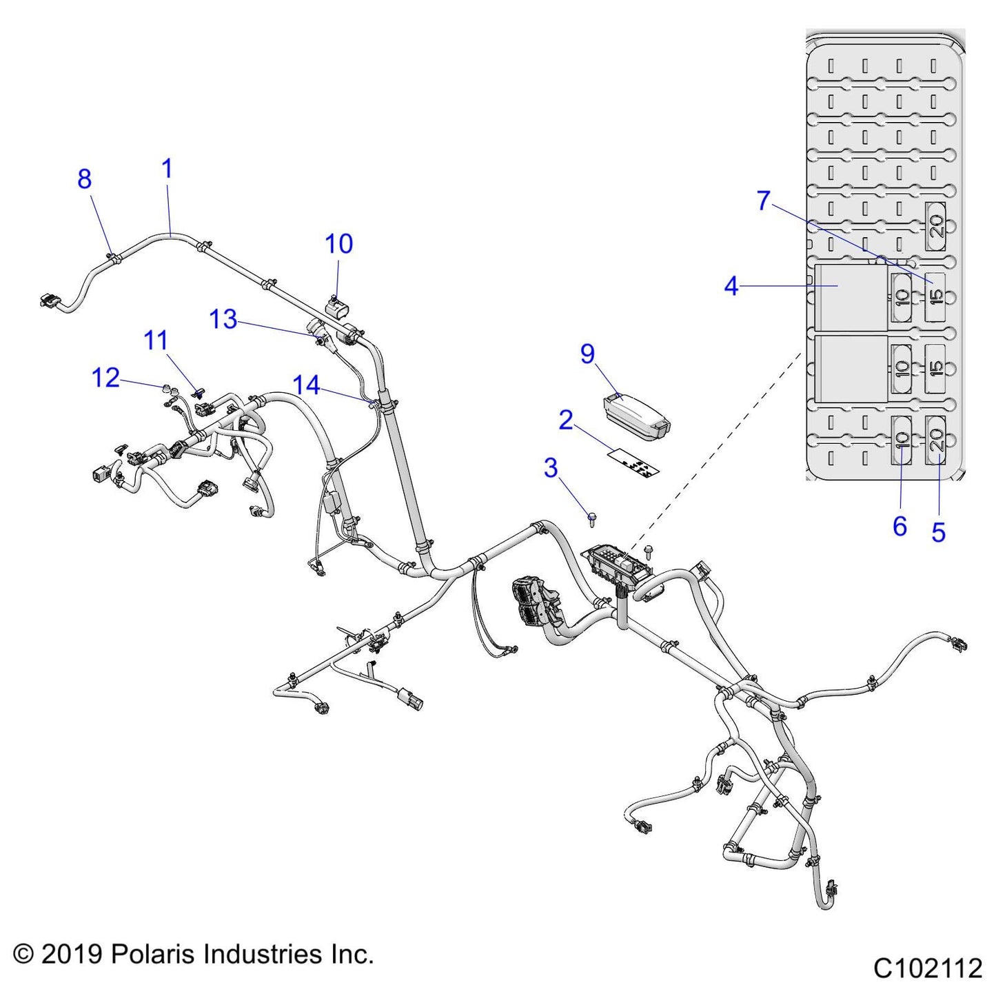 Polaris Ranger Chassis Harness, Evap [incl. 2-15][evap], Genuine OEM Part 2415287, Qty 1