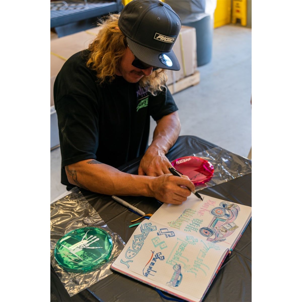 Rigid Industries x SHREDDY 360-Series 4in Lights w/Wt Bcklght (2) + 6 Covers (2 Pink/2 Teal/2 Blk)