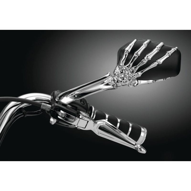 Kuryakyn Skeleton Hand Mirrors Chrome/Black