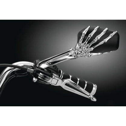 Kuryakyn Skeleton Hand Mirrors Chrome/Black