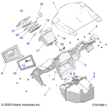 Polaris RZR Double Din Assembly, Genuine OEM Part 2635161, Qty 1