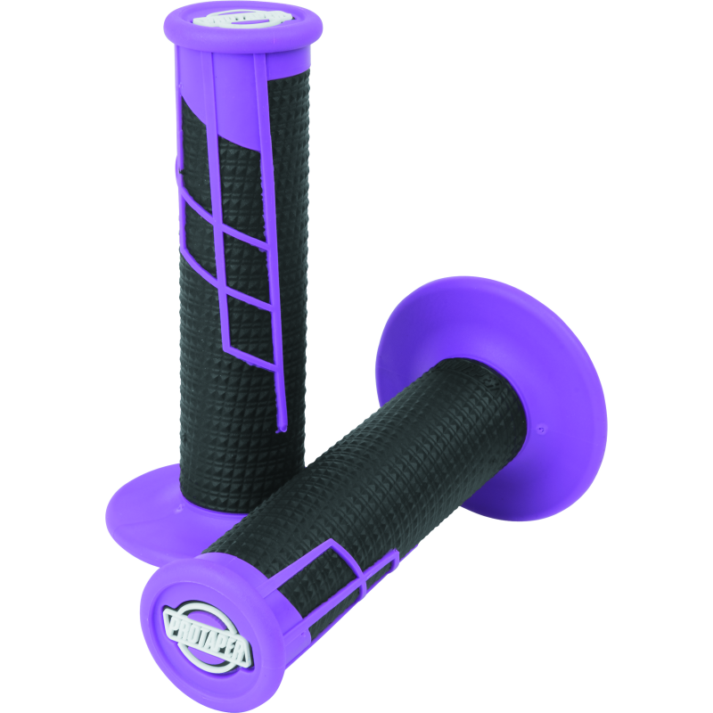 ProTaper Clamp-On 1/2 Waffle Grips - Neon Purple/Black