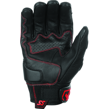 Speed and Strength Twist of Fate Leather Gloves Black/Red - Small