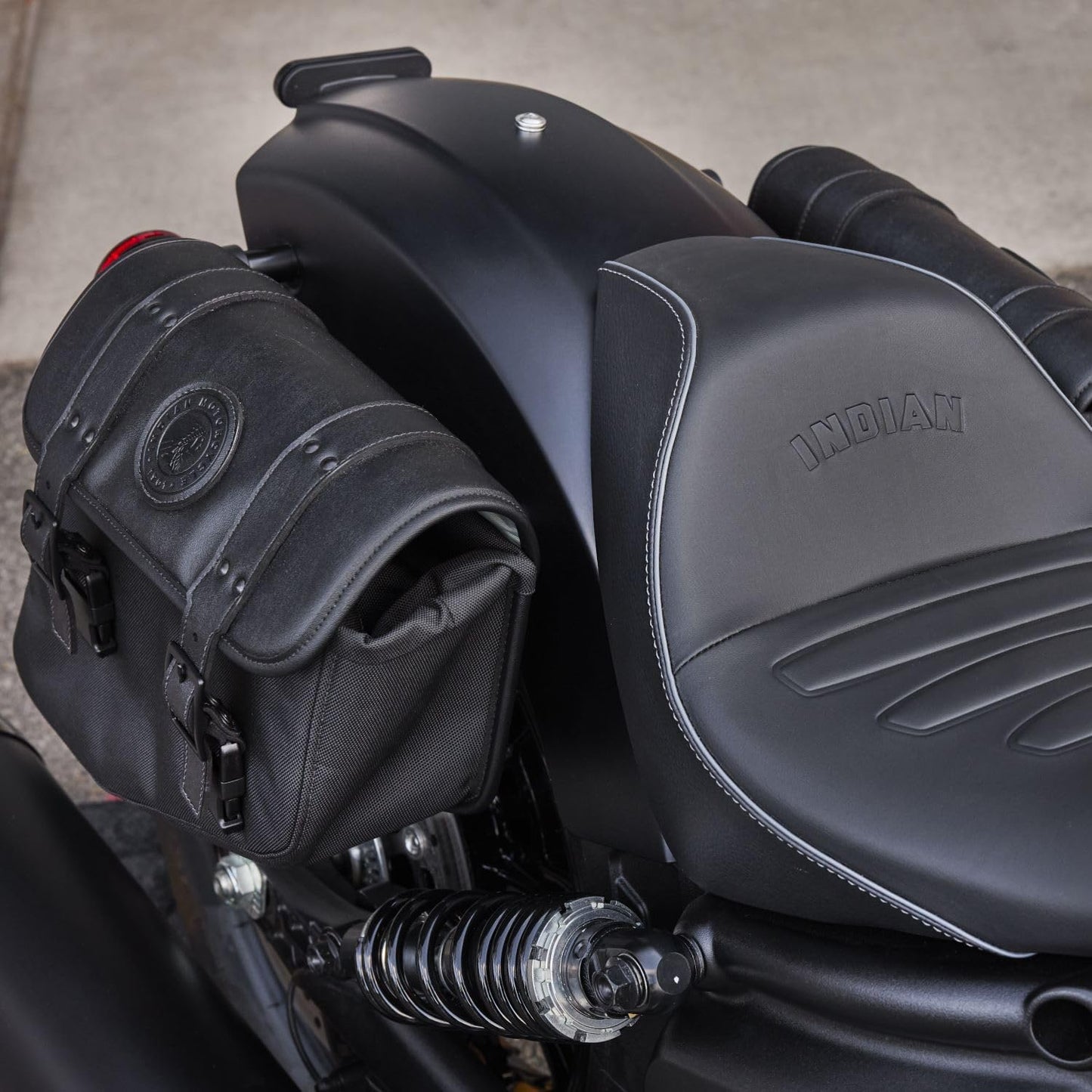 Indian Motorcycle Saddle Bag Right-Hand for Specific Scout Models, Black Waterproof Motorcycle Side Bag, Powersports Saddle Bags for Motorcycle Storage, Qty 1-2890284-VBA