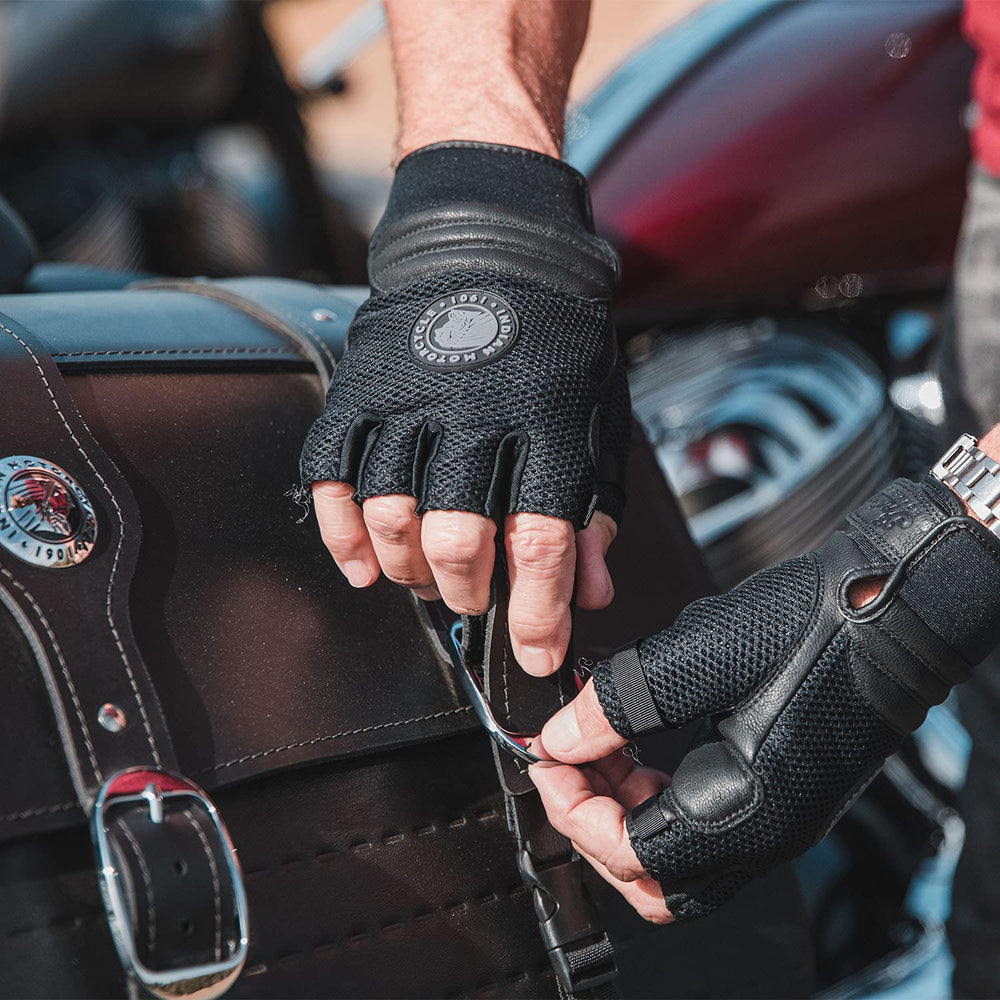 
                      
                        Indian Motorcycle Men's Tobin Fingerless Glove, Black - M - 286141703
                      
                    