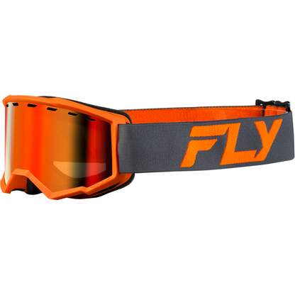 Yth Focus Snow Goggle Char/Org W/ Red Mirror/Amber Lens